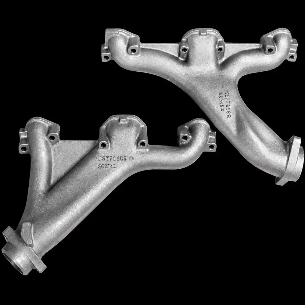 Pontiac D Port Long Branch Exhaust Manifolds 2.5 in Collector